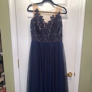 Belsoie by Jasmine Navy Formal Dress Size 14